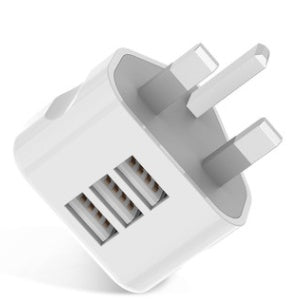 Triple USB Plug for UK Socket