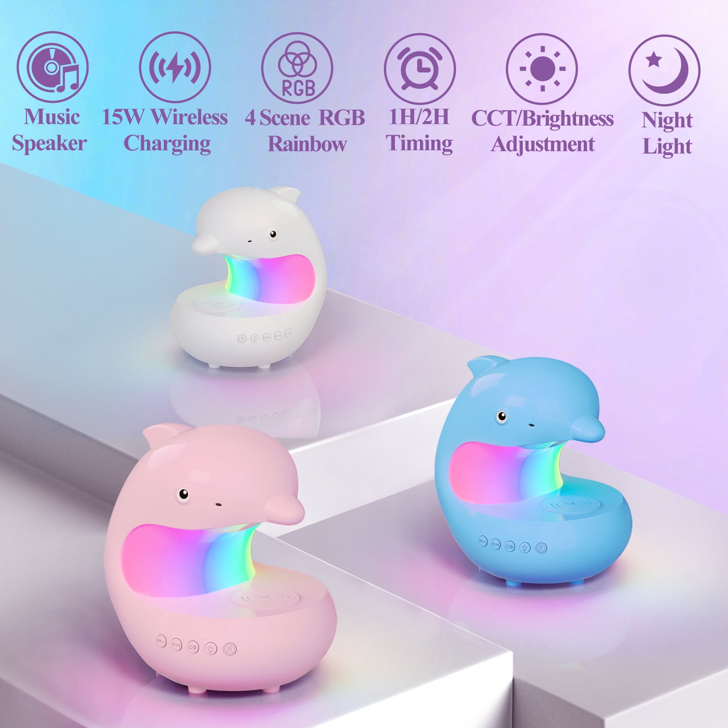 Dolphin Wireless Charging Lamp