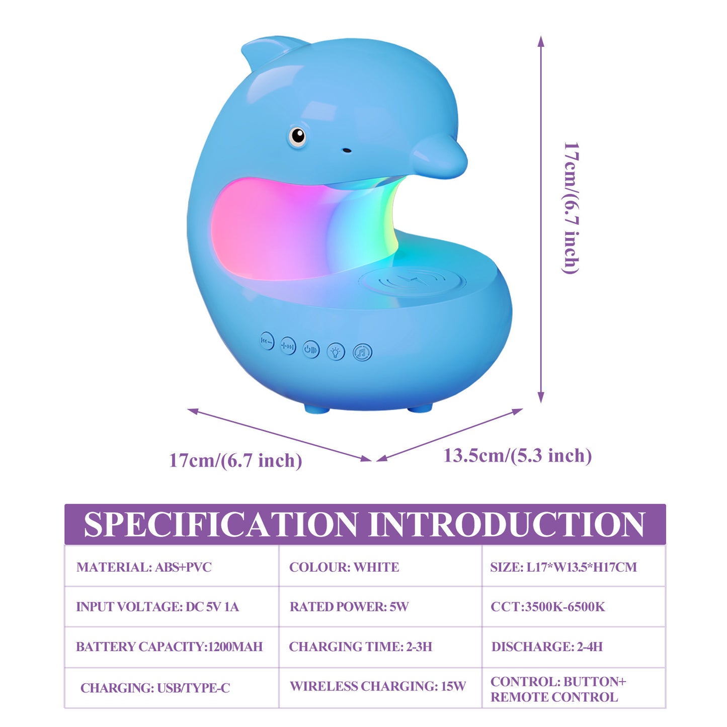 Dolphin Wireless Charging Lamp